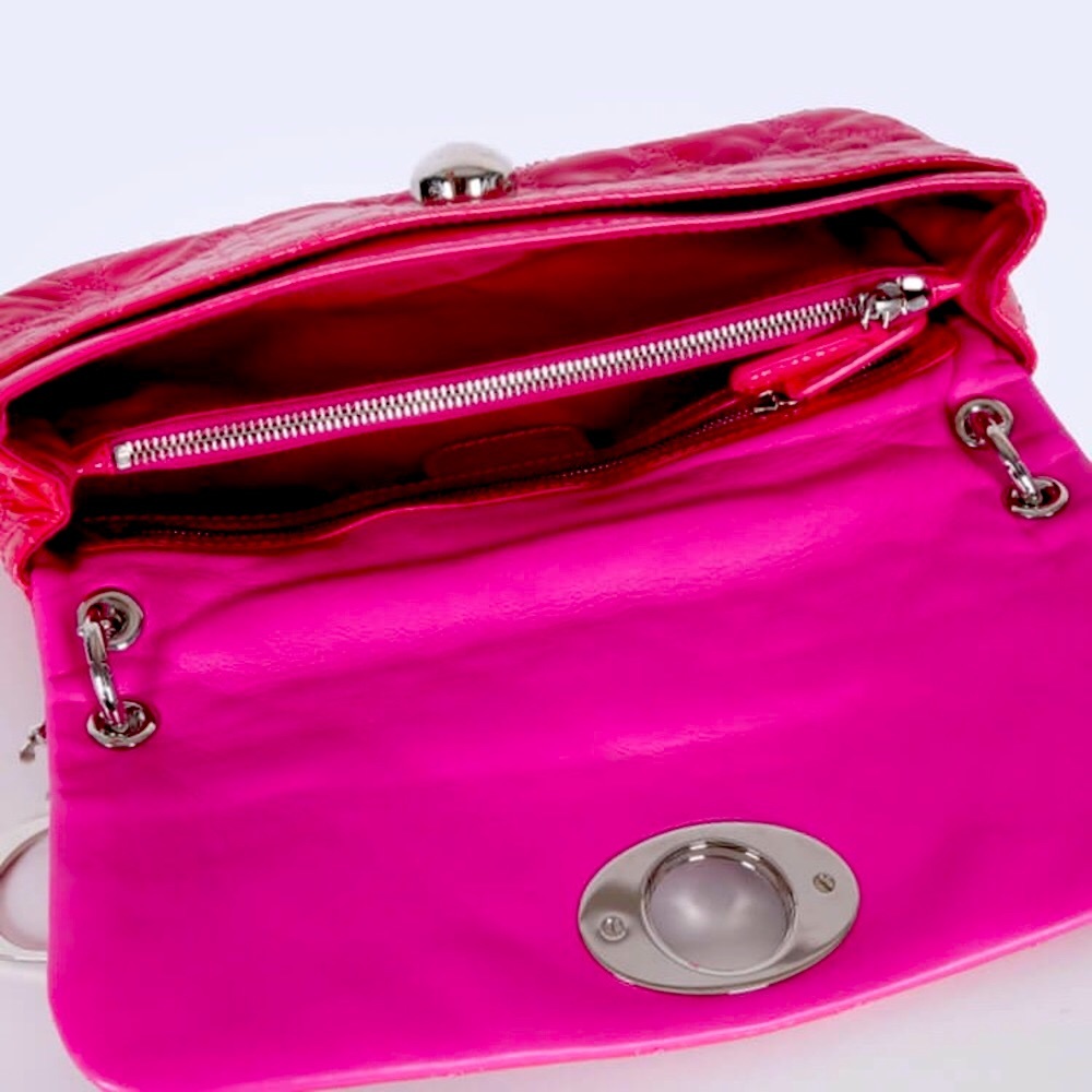 Dior Grand Sac Rendez-Vous Pink Fuchsia Patent Leather Shoulder bag - Picture 4 of 13
